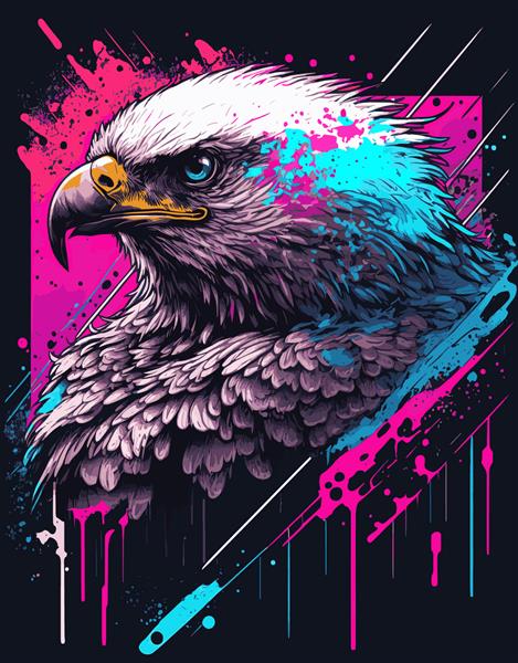 سر با شکوه عقاب سرسفید نماد آمریکا آزادی استقلال قدرت طراحی شده برای تی شرت پوستر جلد کتاب دکوراسیون داخلی تاتو
