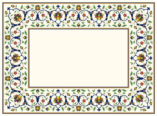 الگوی گل عربی پس زمینه سنتی طرح اسلامی با قسمت ورودی متن در یک مرکز