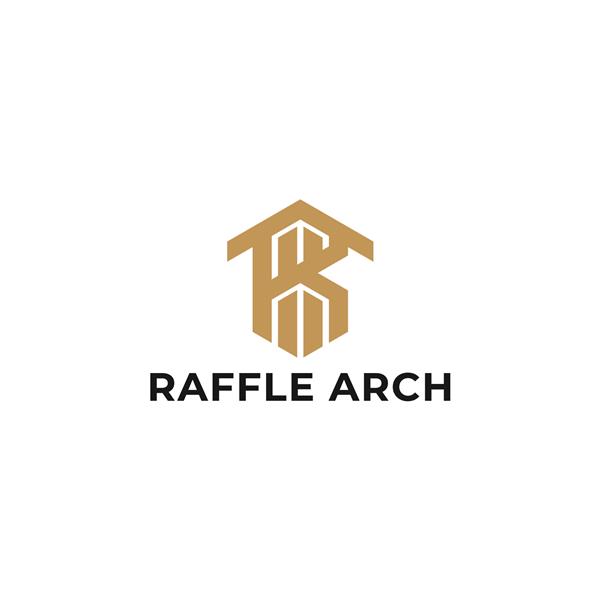 لوگوی انتزاعی حرف اولیه RA یا AR در رنگ طلایی جدا شده در پس‌زمینه سفید برای آرم معماری نیز مناسب برای برندها یا شرکت‌هایی که نام اولیه AR یا RA دارند