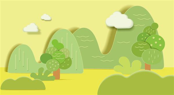 دکور صحنه با شکل درختان و ابرها صحنه یا سکوی طبیعی پایه سه بعدی برای پایه محصول تصویر برداری سکوهای گرد برای ارائه محصولات کودکان