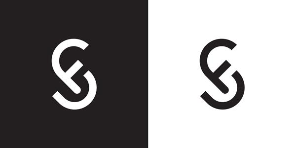 لوگوی حداقل SF نماد یک نامه FS در پس زمینه لوکس ایده لوگو بر اساس حروف اول مونوگرام SF نماد حروف تنوع حرفه ای و آرم FS در پس زمینه سیاه و سفید