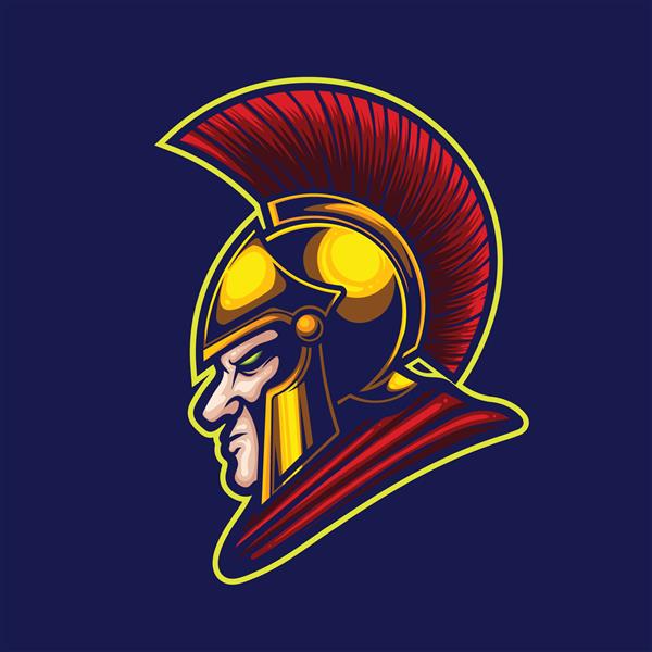 تصویر برداری از الگوی لوگوی طلسم اسپارتان برای تیم ورزشی و لوگوی ورزشی