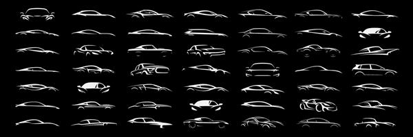 مجموعه آیکون های لوگوی ماشین اسپرت نمادهای شبح وسایل نقلیه موتوری عناصر طراحی هویت برند نمایندگی گاراژ خودرو تصاویر وکتور