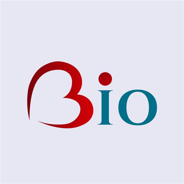 نشان لوگو علامت کلمه BIO حروف تزئینی قلب حرف b متن مفهوم خوشنویسی پزشکی حروف اول خلاقانه جدا شده در پس زمینه روشن پیام انگیزشی سبک زندگی سالم