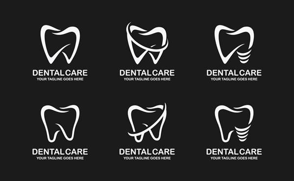 تصویر برداری طراحی لوگوی مراقبت از دندان لوگوی دندانپزشکی لوگوی ارتودنسی