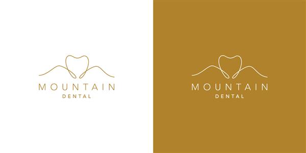 طراحی لوگو دندانپزشک کوهستانی منحصر به فرد و حرفه ای