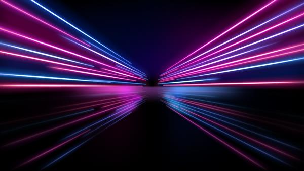 مسیرهای نور رنگارنگ جلوه تاری حرکت با نوردهی طولانی مدت تصویر برداری