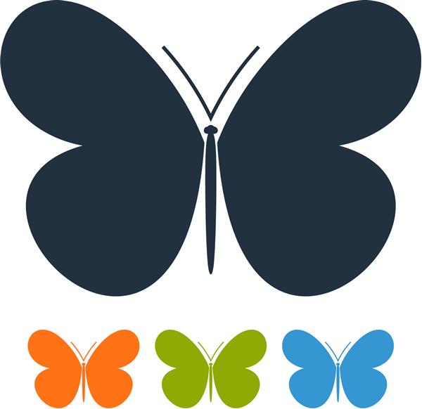 لوگوی نماد وکتور جدا شده بال پروانه