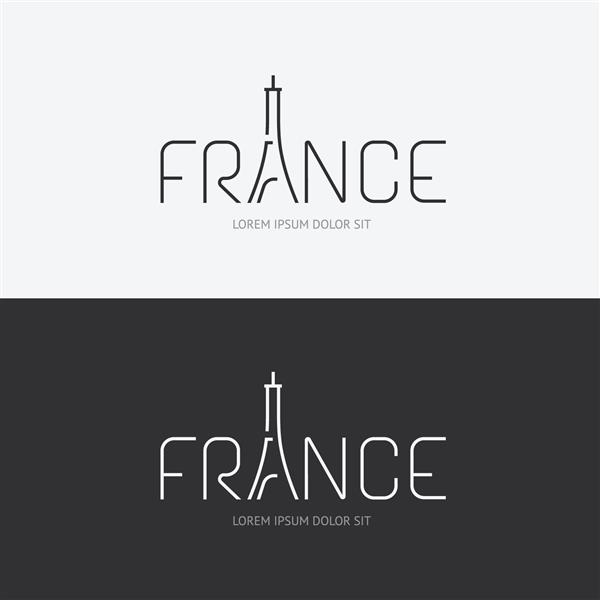 مفهوم طراحی الفبای فرانسه با نماد مسطح می تواند برای انتشار سفر یا طرح طراحی وب استفاده شود