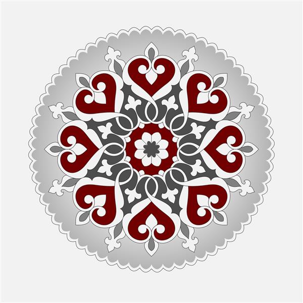 الگوی دایره ای هشت پر ماندالا وکتور زیور آلات گرد به سبک عربی در زمینه روشن عربی طرح گرد گل انتزاعی