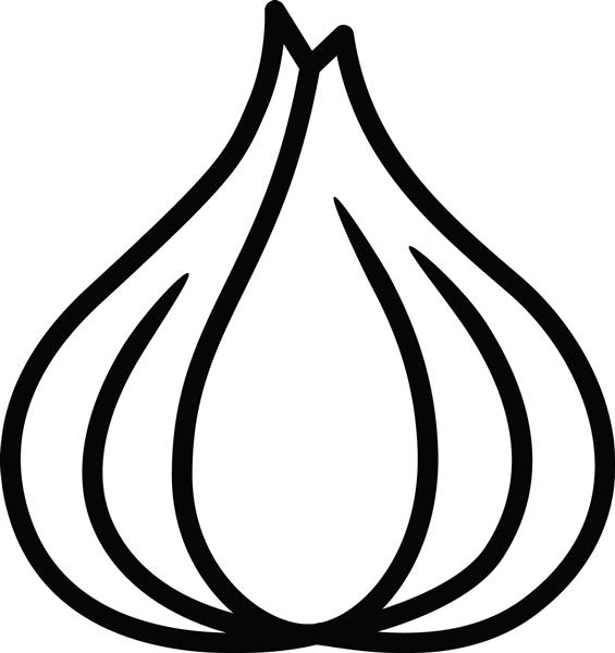 نماد وکتور حباب سیر allium sativum خط هنر برای برنامه ها و وب سایت های مواد غذایی