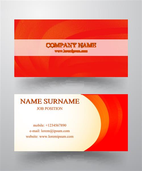 کارت کسب و کار الگوی انتزاعی نارنجی در زمینه سفید تصویر برداری