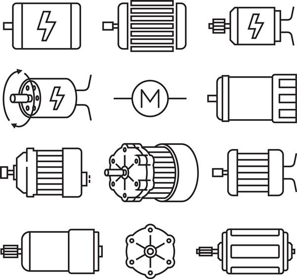 نمادهای وکتور موتور الکتریکی