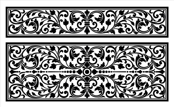 وکتور حکاکی آرم قاب حاشیه قدیمی با الگوی تزئینی یکپارچهسازی با سیستمعامل در طرح تزئینی سبک روکوکو عتیقه