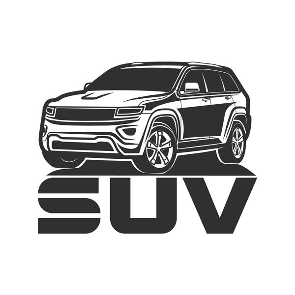 تصویر برداری وکتور کراس اوور طراحی لوگوی suv