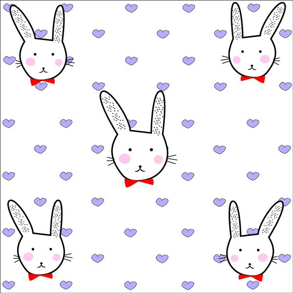 تصویر برداری قلب الگوی خرگوش