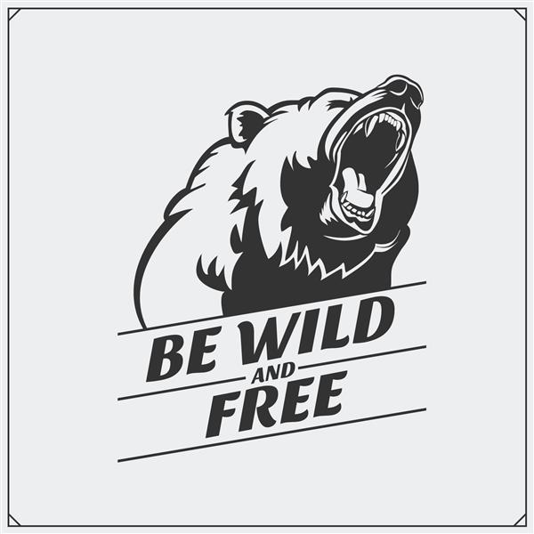 نشان با خرس طرح چاپی برای تیشرت