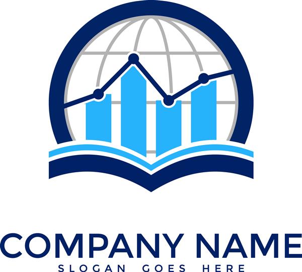 الگوی طراحی لوگو گزارش مالی جهانی بازار تجارت