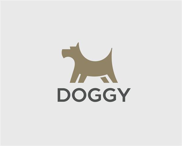 الگوی طراحی لوگو توله سگ علامت خلاق سگ نشان‌واره نماد وکتور دامپزشکی حیوانات خانگی