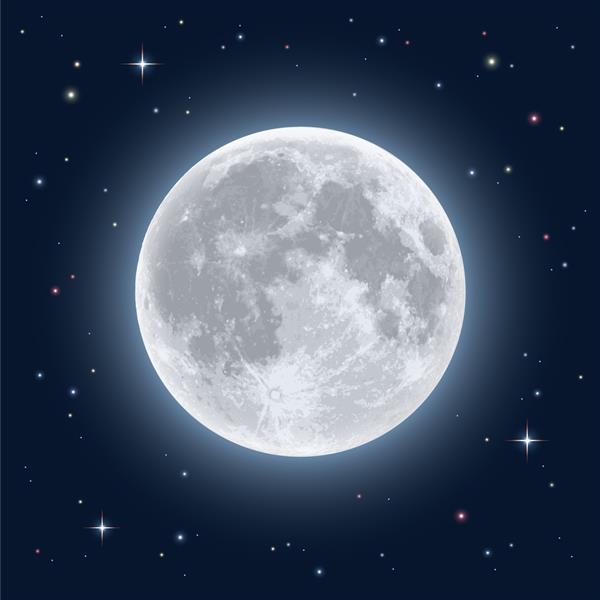 ماه کامل واقعی تصویر برداری دقیق عناصر این تصویر توسط ناسا ارائه شده است
