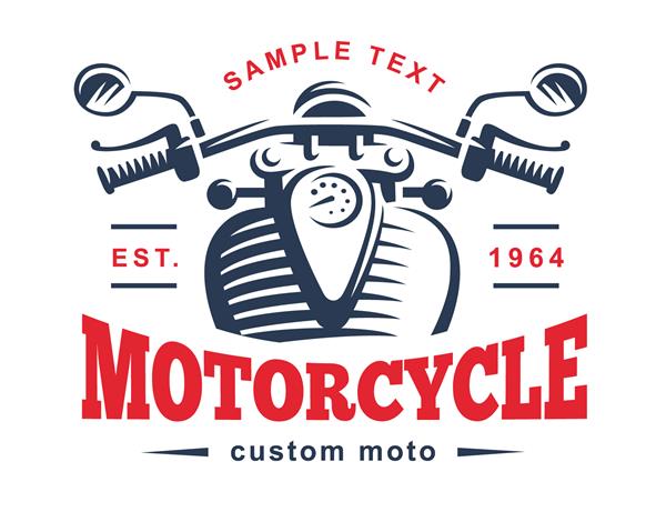 تصویر آرم موتور سیکلت نشان قدیمی در پس زمینه سفید چرخ