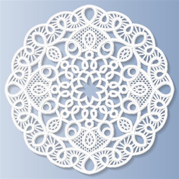 ماندالا گل تزئینی دانه برف توری نقش برجسته تزئین عربی زیور هندی سه بعدی عنصر گرد وکتور