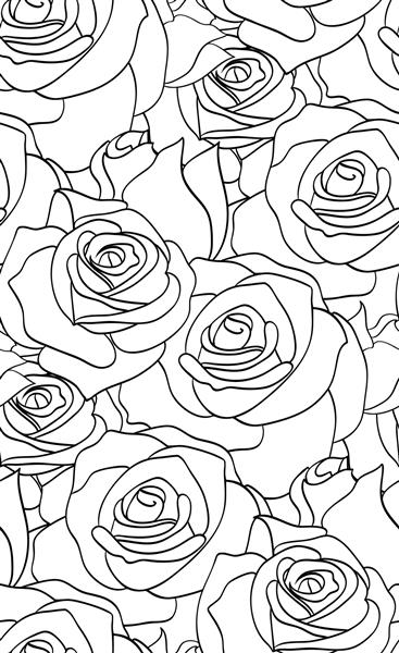 الگوی سیاه و سفید بدون درز با گل رز برای خلاقیت شما
