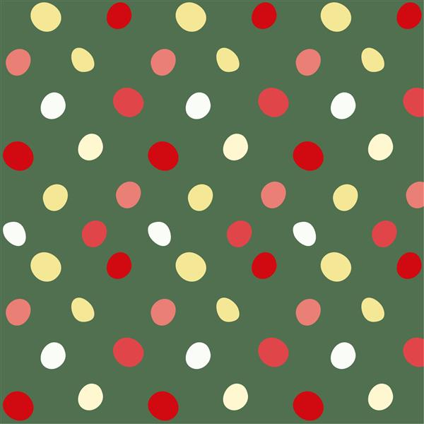 الگوی با نقاط رنگارنگ در زمینه سبز