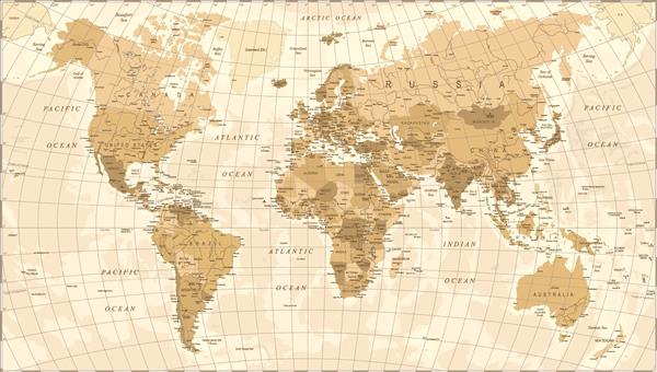 تصویر برداری وکتور نقشه جهانی