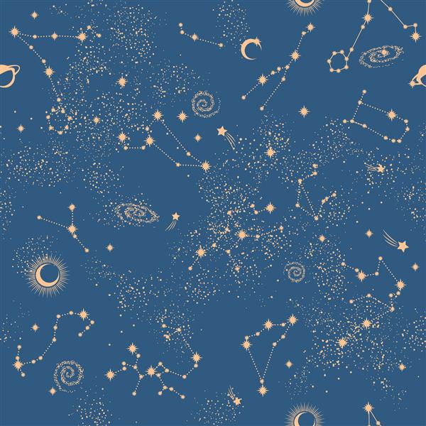 چاپ الگوی بدون درز صورت فلکی کهکشان فضایی را می توان برای پارچه تشک یوگا ستاره زودیاک کیف تلفن استفاده کرد
