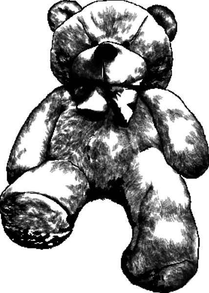 خرس اسباب بازی مخمل خواب دار طرح نرم وکتور گرافیک تک رنگ نقاشی سیاه و سفید