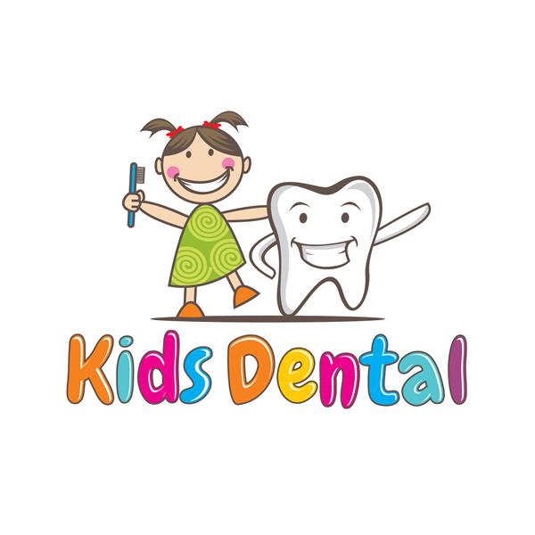 وکتور آرم دندانپزشکی کودکان طلسم دندانپزشکی کودکان کاراکتر