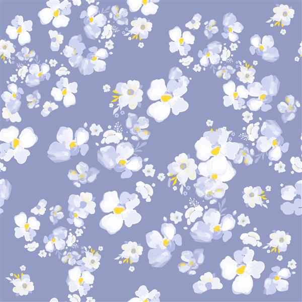 بافت گل دیزی ظریف الگوی گل های کوچک بدون درز برای طراحی بسته بندی پارچه کاغذ دیواری کاغذ پس زمینه زیبای طبیعت