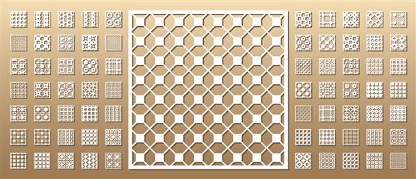 بیش از 70 پانل برداری سیلوئت برش با الگوی عربی هندسی girih تصویری مناسب برای چاپ دعوتنامه برش لیزری حکاکی شابلون تزئینات چوبی و فلزی