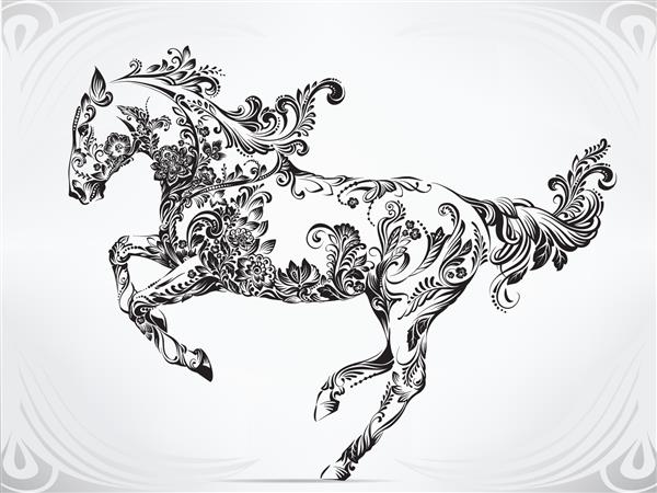 اسب دونده در تزئینات گل