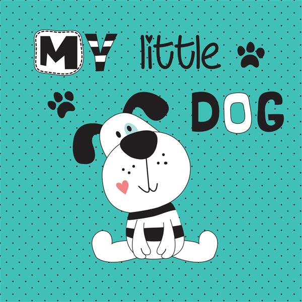 کارتون سگ ناز طرح تی شرت برای کودکان وکتور تصویر