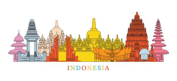 نقاط دیدنی معماری اندونزی خط افق منظره شهری سفر و جاذبه های توریستی