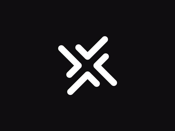 مفهوم نماد نماد تک نگاری پیکان حرف X سبک فضای منفی لوگوی انتزاعی تصویر برداری نماد الفبای گرافیکی برای هویت تجاری شرکت