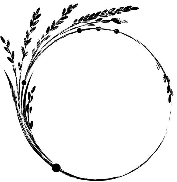 وکتور قاب با برنج در رنگ های سیاه و سفید