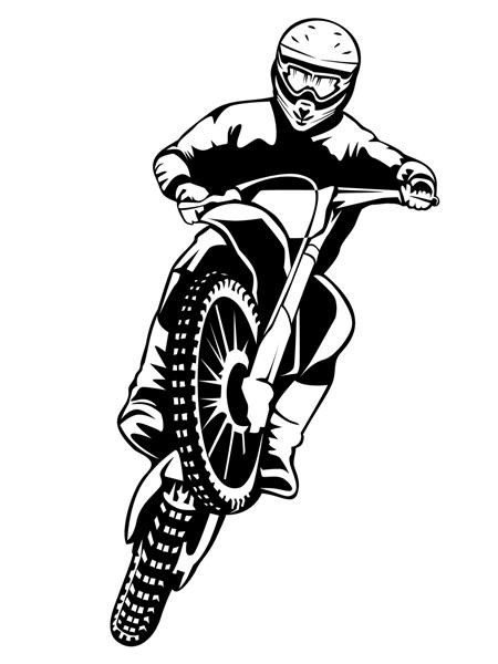 الگوی طراحی لوگوی وکتور شرکتی برندینگ Identity مسابقه موتور سیکلت جدا شده روی پس‌زمینه سفید