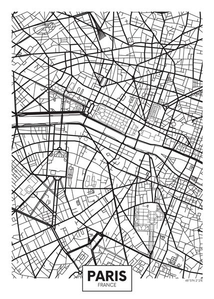 وکتور پوستر نقشه شهر پاریس