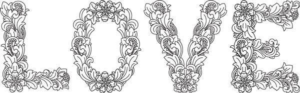 LOVE طرح گل زیور آلات بر اساس هنر بالی