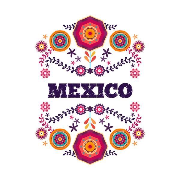 الگوی مکزیکی تزئینات قومی زیبا