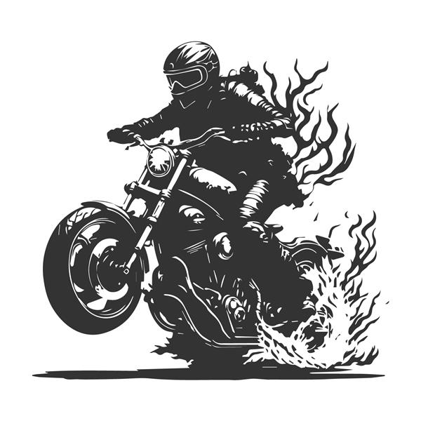 طرح‌هایی با تم دوچرخه‌سواری برای تی‌شرت‌ها هنر تاتو و نمادهای باشگاه موتورسواری