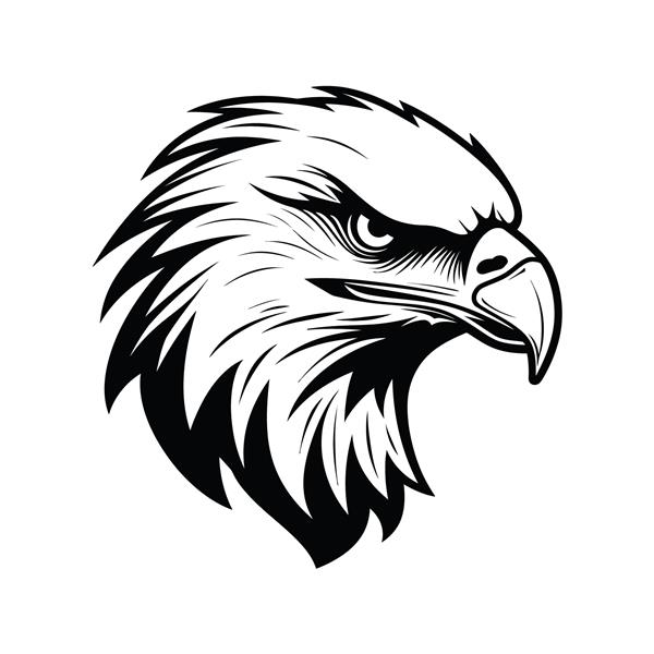 صورت عقاب آرم تصویر برداری جدا شده در پس زمینه سفید
