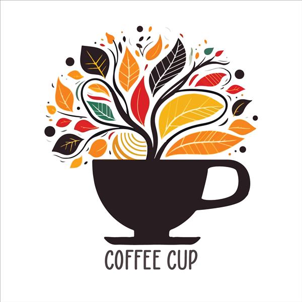 الگوی لوگو کافی شاپ فنجان قهوه انتزاعی طبیعی با بخار نشان قهوه خانه لوگوی خلاقانه کافه تصویر برداری وکتور طرح نماد مدرن شیک جدا شده روی علامت پس زمینه سفید