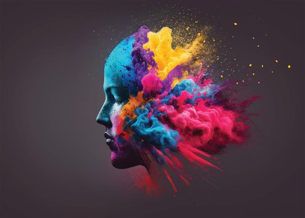 پس زمینه طراحی رنگ مایع از انفجار ذهن خارج می شود - به عنوان یک فانتزی چلپ چلوپ مغز رنگارنگ طوفان فکری و الهام بخشیدن به مفهوم پس زمینه انتزاعی رنگارنگ گرادیان