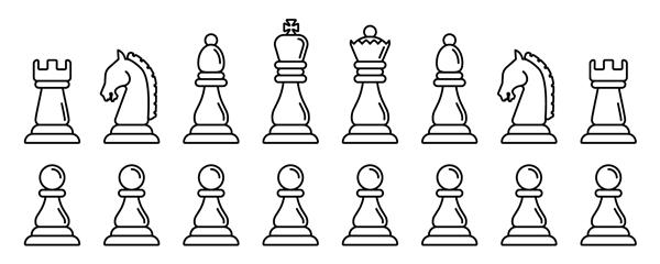 مجموعه آیکون های وکتور شطرنج - مجموعه آیکون های شطرنج
