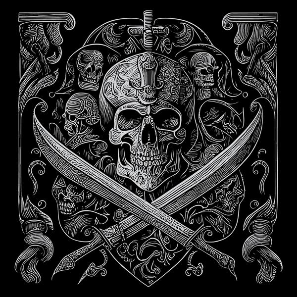 جمجمه دزدان دریایی نمادی از دنیای بی قانون و خطرناک دزدان دریایی است این نشان دهنده مرگ خطر و شورش است که اغلب با استخوان های ضربدری یا شمشیر به تصویر کشیده می شود