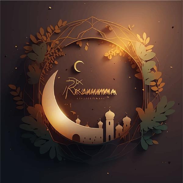 قالب کاغذی وکتور بنر افقی ماه مبارک رمضان